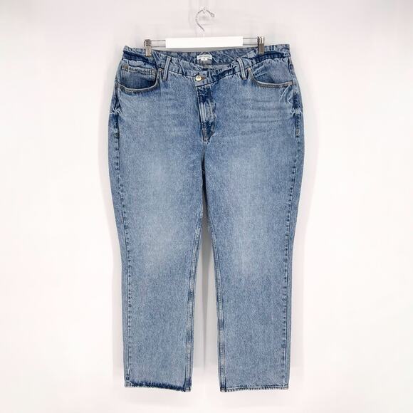 GOOD AMERICAN Good 90s Crossover Jeans Women’s Size 18 Indigo Blue Cotton